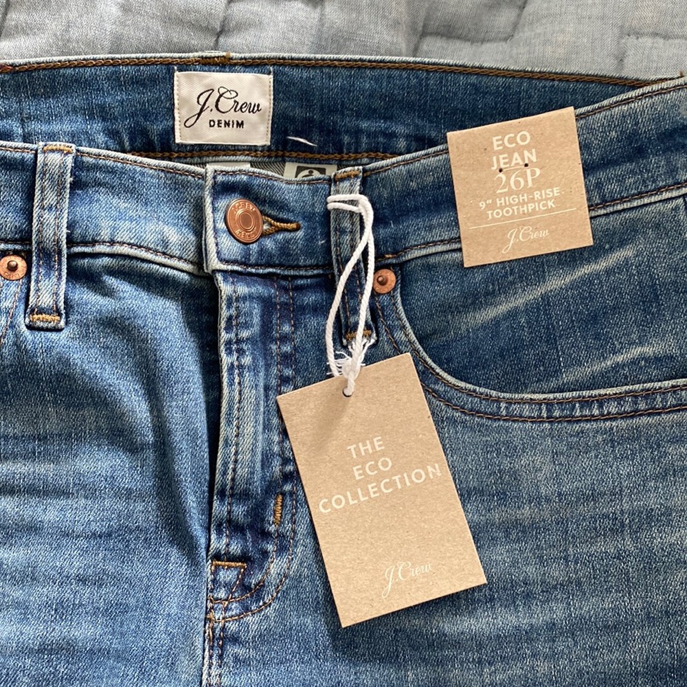 NWT JCREW eco Jean 9” high rise toothpick size 26petite